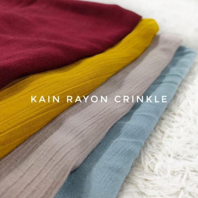 Kain Rayon Crinkle Polos 50 Cm Kringkel Crincle 0 5 m. Bahan Katun Ray