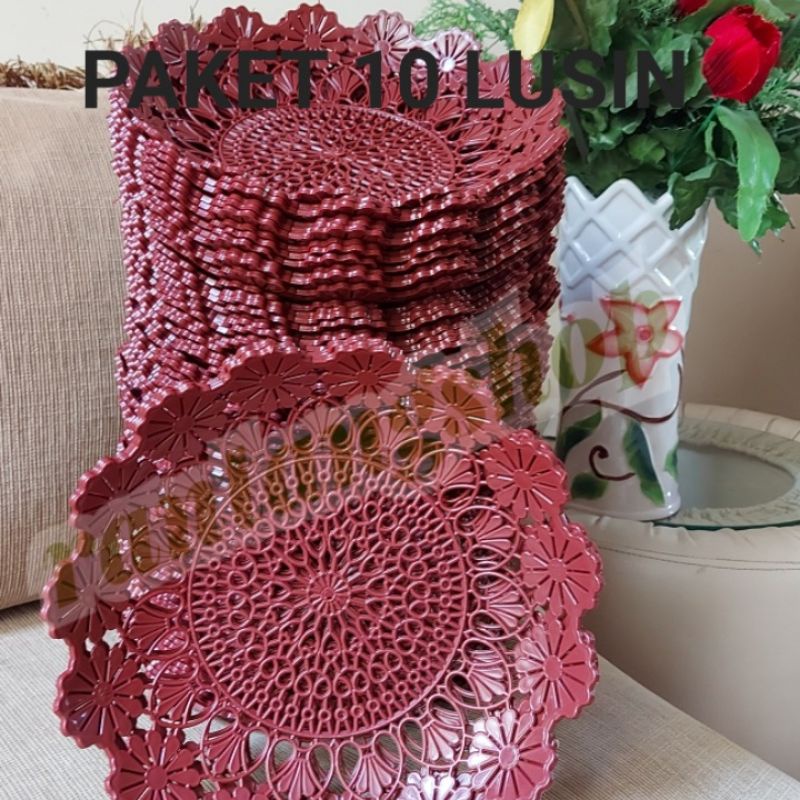 Viral  Paket 10 Lusin Piring Rotan Plastik Harga 10 Lusin Murmer Produk Berkwalitas Praktis