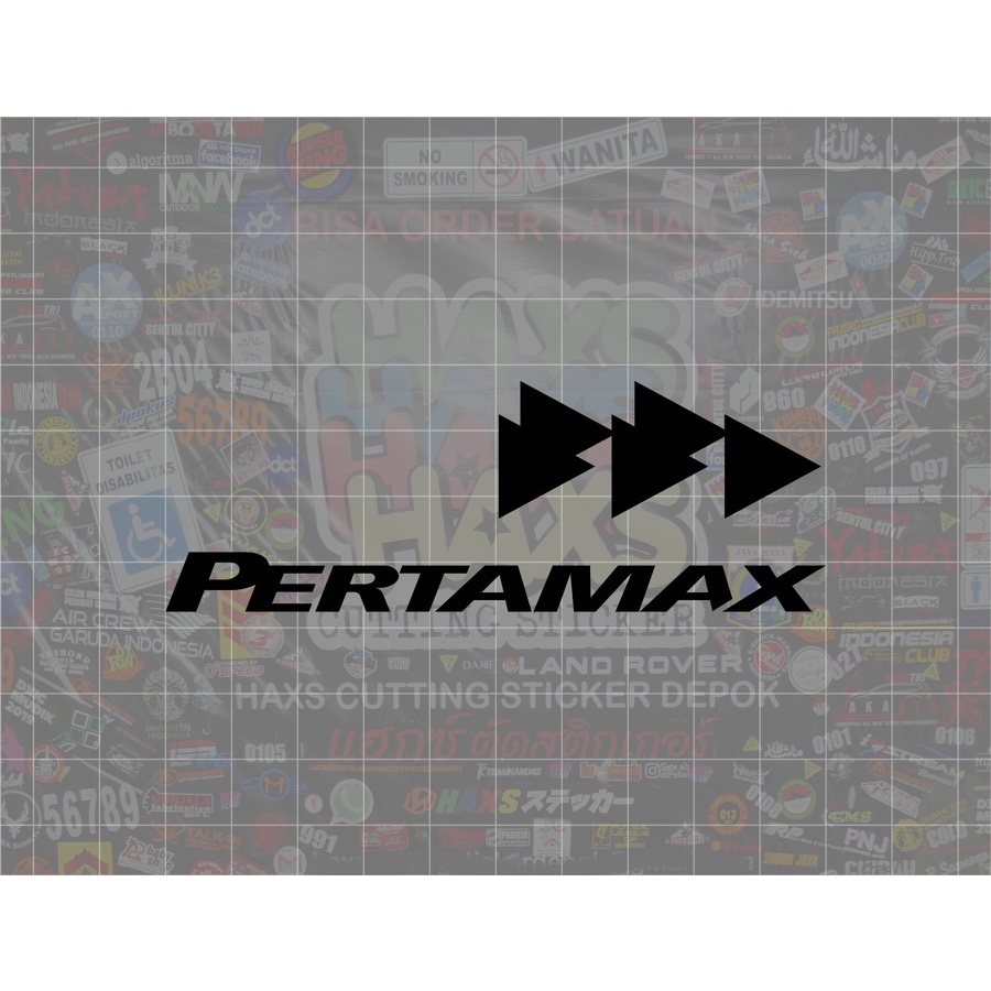 Cutting Sticker Logo Pertamax 2 Warna Ukuran 10 Cm Mobil Motor