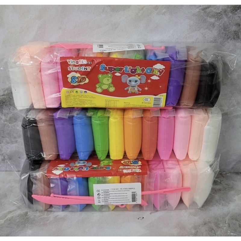 Clay Mainan Anak isi 12pcs / Mainan Edukasi Lilin anak / Polymer Clay 12 pcs / Mainan Anak clay isi 12 Warna