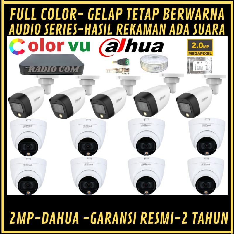 PAKET CCTV DAHUA 2MP FULL COLOR 16 CHANNEL 13 KAMERA AUDIO SERIES COLORVU