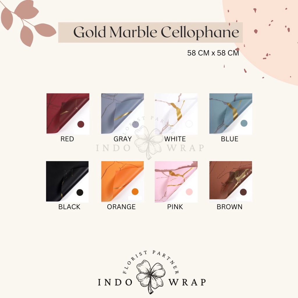 

[20 LEMBAR] KERTAS FLOWER WRAPPING GOLD MARBLE CELLOPHANE KERTAS BUKET BUNGA HAND BOUQUET