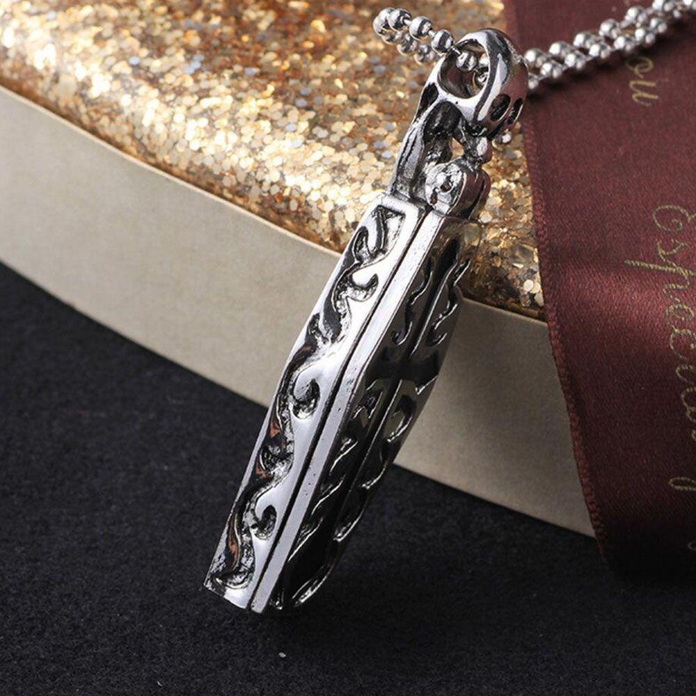 Needway Kalung Stainless Steel Gotik Peti Mati Tengkorak Manusia Liontin