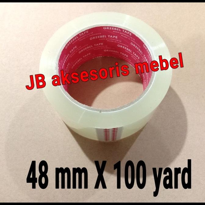 

^^^^^] LAKBAN BENING TRANSPARAN 48 mm X 100 yard GREEBEL / ISOLASI SOLASI 2