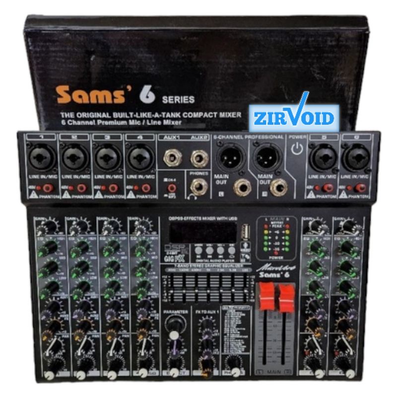 MICROVERB SAMS 6 AUDIO MIXER 6 CHANNEL SAMS6