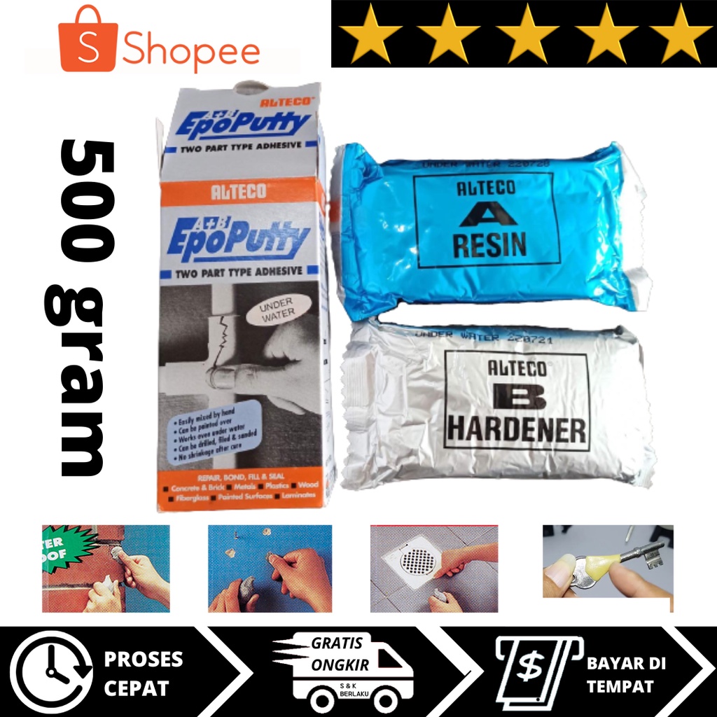 

ORIGINAL Lem Epo Putty ALTECO Lem porting 500gr 500 gram Lem Epoxy 500gr 500 gram