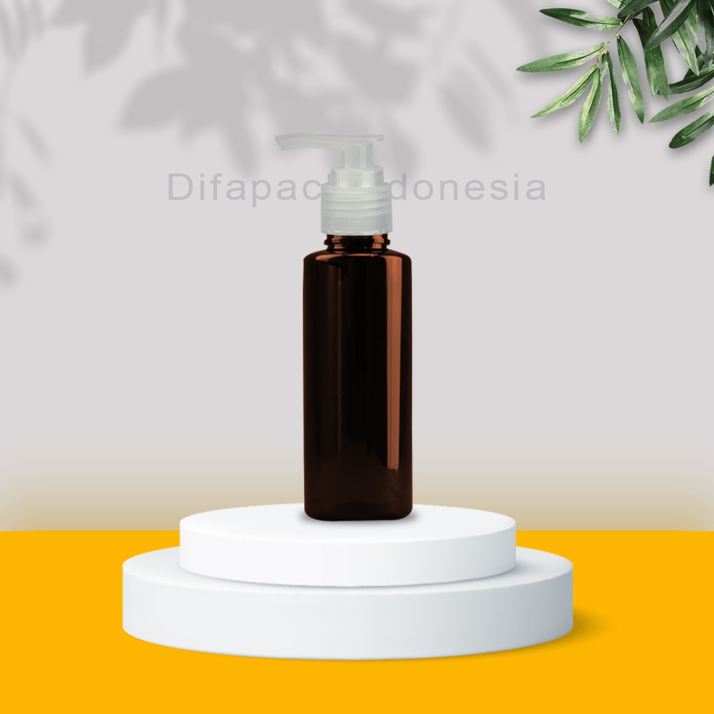 Botol RF 100ml pump lotion natural body coklat tebal