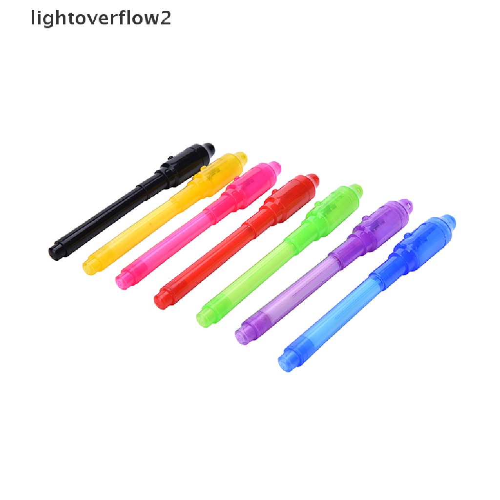 (lightoverflow2) Pena Marker Tinta Invisible Dengan Lampu LED Ultra Violet (ID)