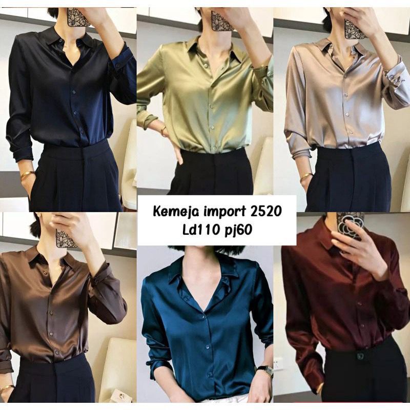 cgl/kemeja wanita satin silk import 2520