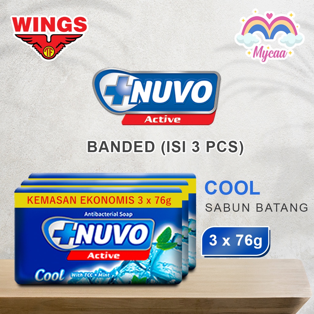 Sabun Nuvo Sabun Mandi Batang Banded isi 3 x 76 gr