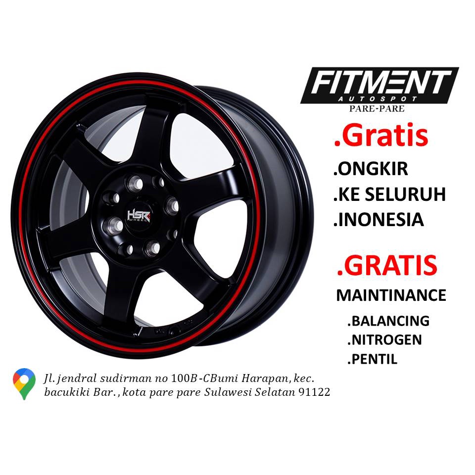 JUAL VELG MOBIL TAMPIL ELEGANT TYPE TOKYO 6001 HSR R15X7 H8X100-114,3 ET40 SMB/RR GRATIS PASANG