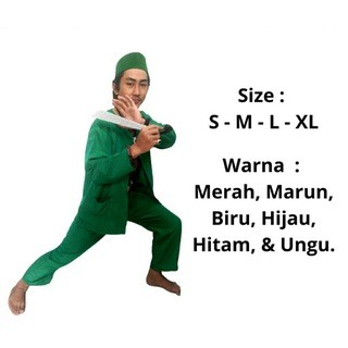 BAJU PANGSI BAJU SILAT BETAWI SETELAN BAJU PANGSI DEWASA/BAJU CELANA+SABUK