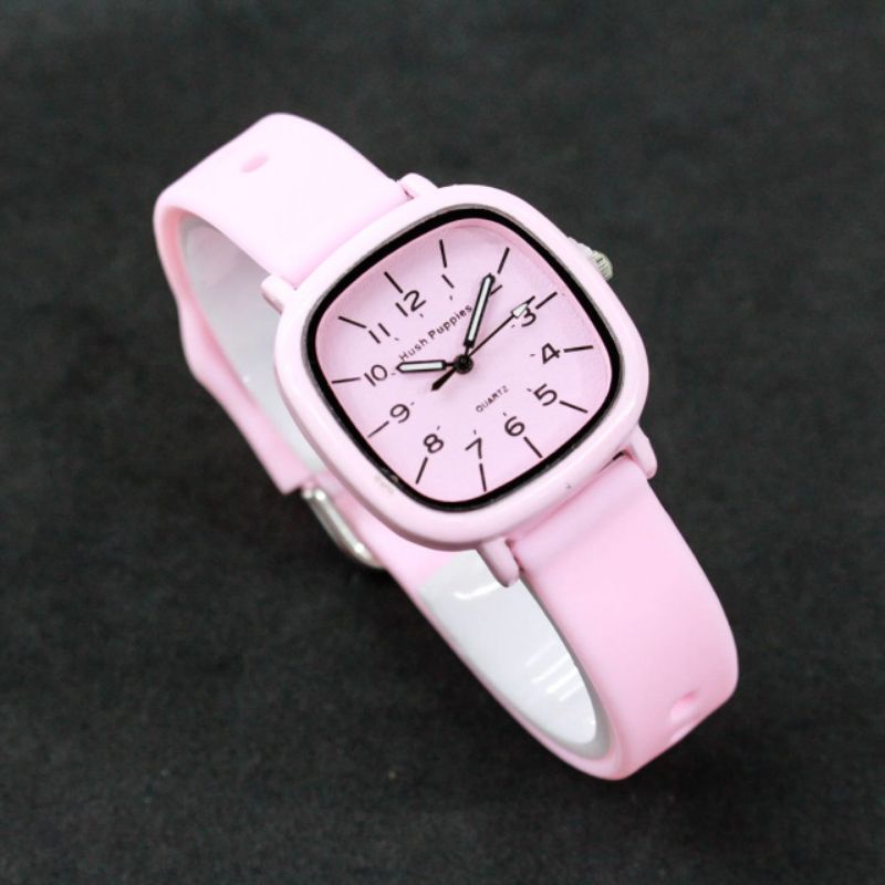 Jam Tangan Wanita Hush Puppies Oval Fashion watch Tali Rubber Silicone