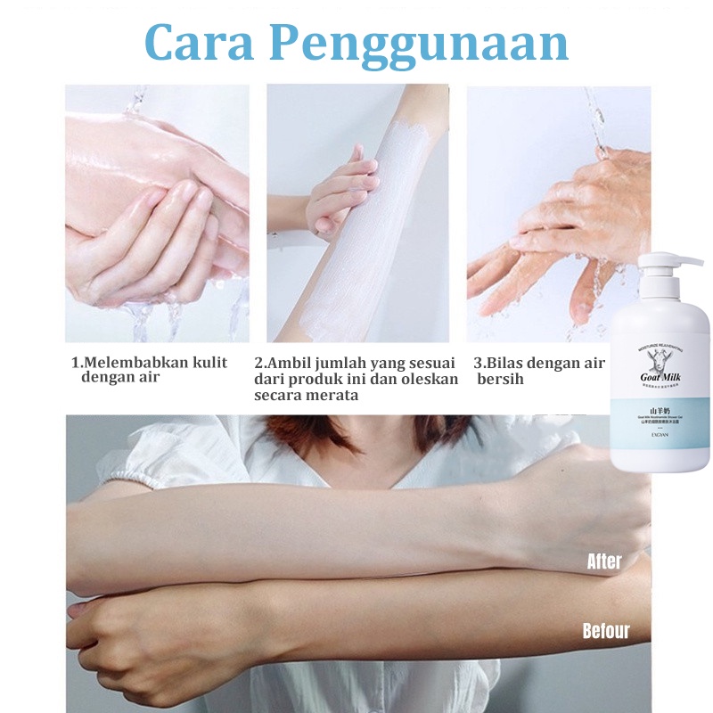 Whitening Body Wash Sabun Pemutih Badan Goat Milk Body Wash Nicotinamide Whitening Shower 800ml Whitening Exfoliate Moisturizing Skin