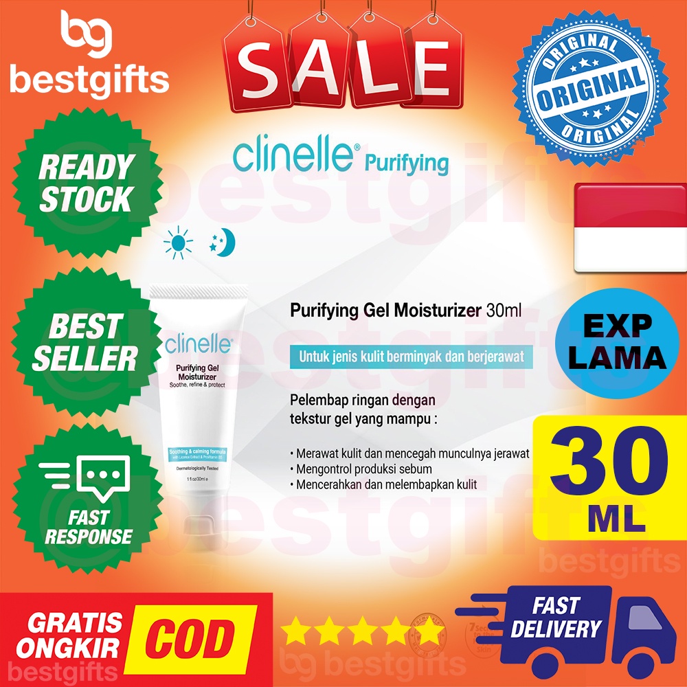 CLINELLE PURIFYING GEL MOISTURIZER GEL PELEMBAB WAJAH BERMINYAK DAN JERAWAT 30 ML