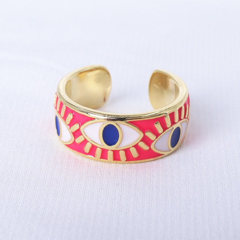 Cincin Enamel Model 5 Mata Demon Adjustable Untuk Wanita