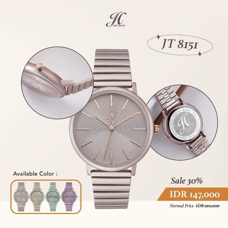 JIMS HONEY 8151 JAM TANGAN WANITA ANTI AIR (FREE EXCLUSIVE BOX + BATERAI)