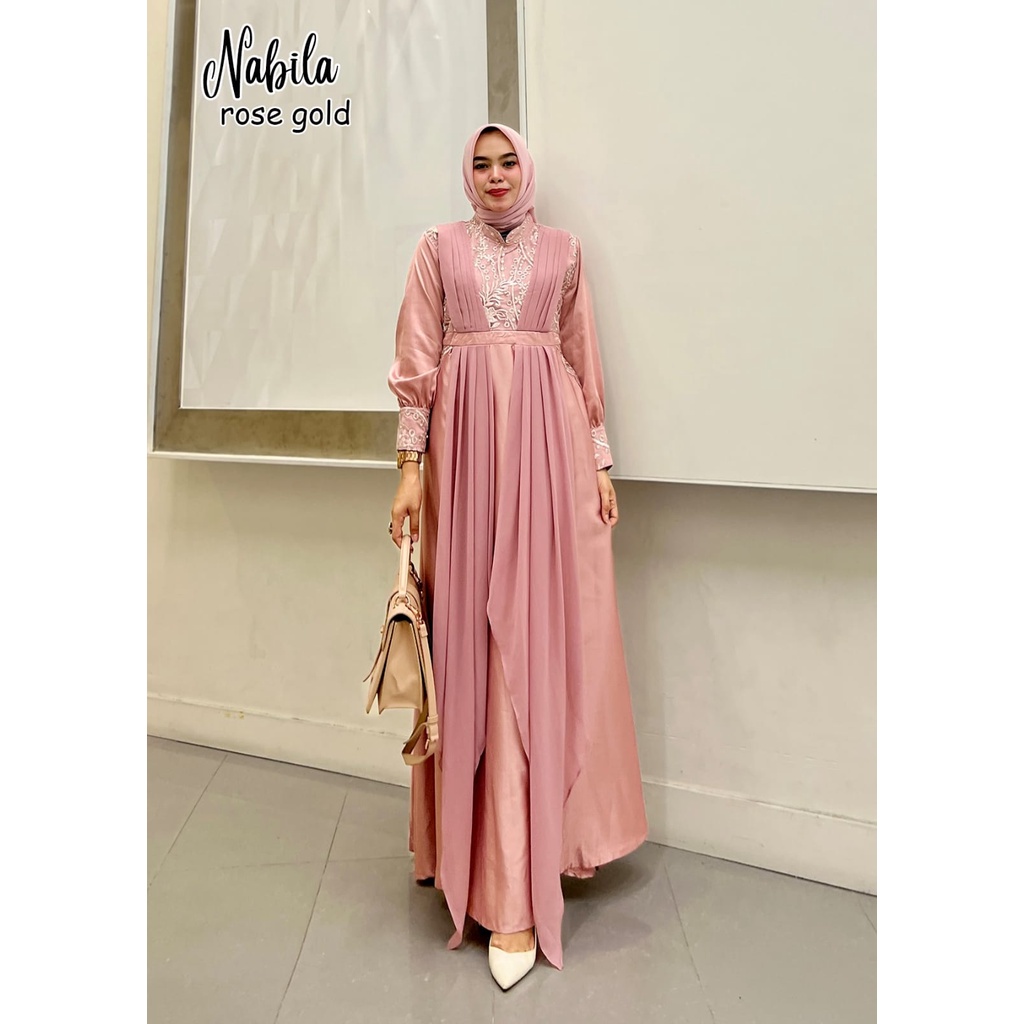 NABILA gamis gaun pesta pernikahan kondangan wisuda walimah muslimah