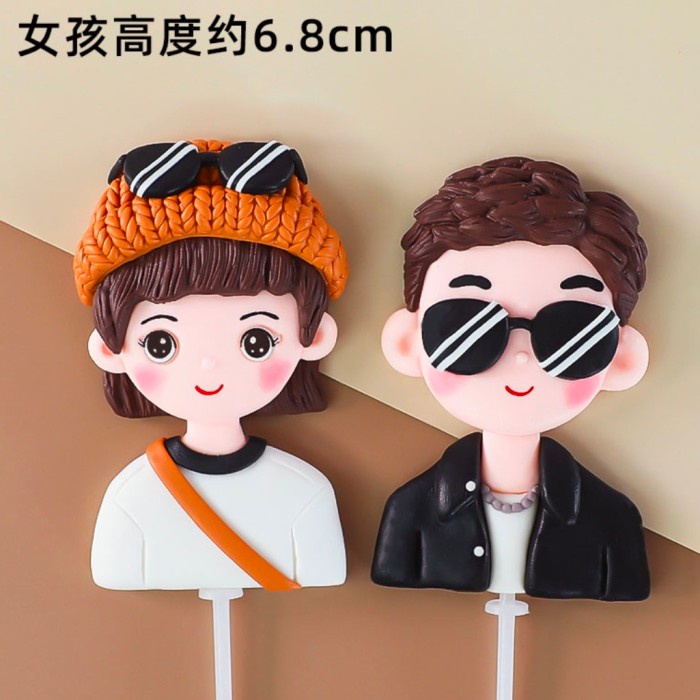 

Topper Valentine cake couple /Hiasan kue valentine/Topper couple A002 - Sepasang