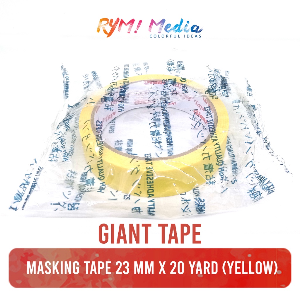 

Masking Tape 23 mm x 20 Yard GIANT TAPE Lakban Selotip Kertas Yellow
