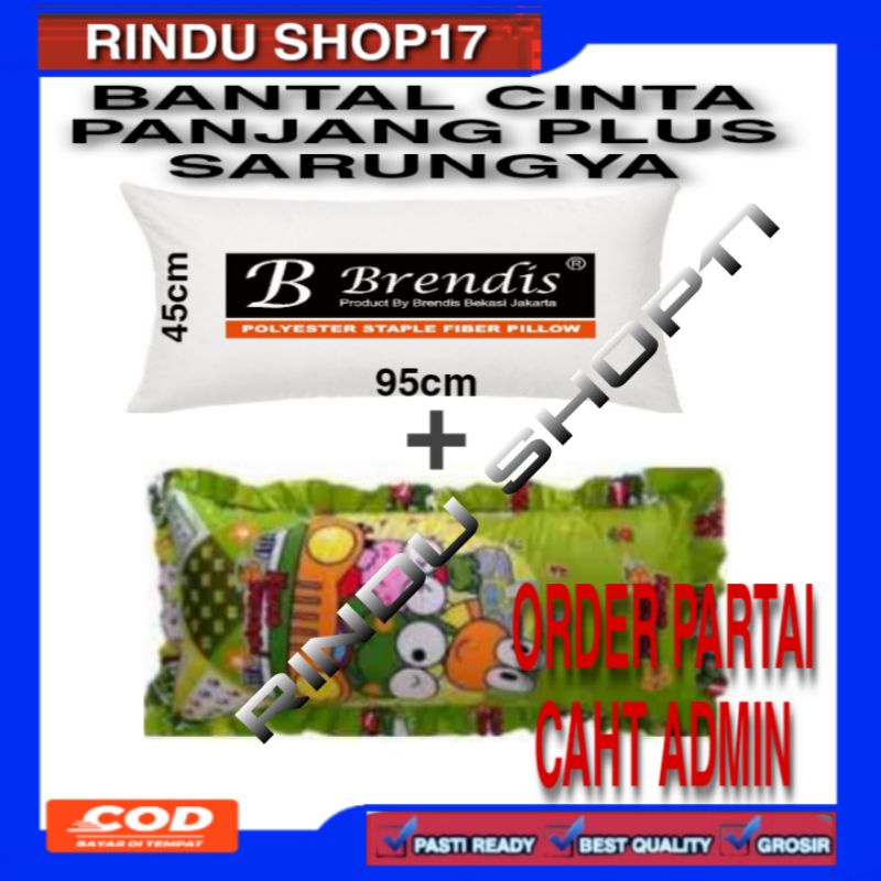 (RS)bantal cinta brendis uk 45 x 95 (TERMASUK BANTAL DAN SARUNGNYA)