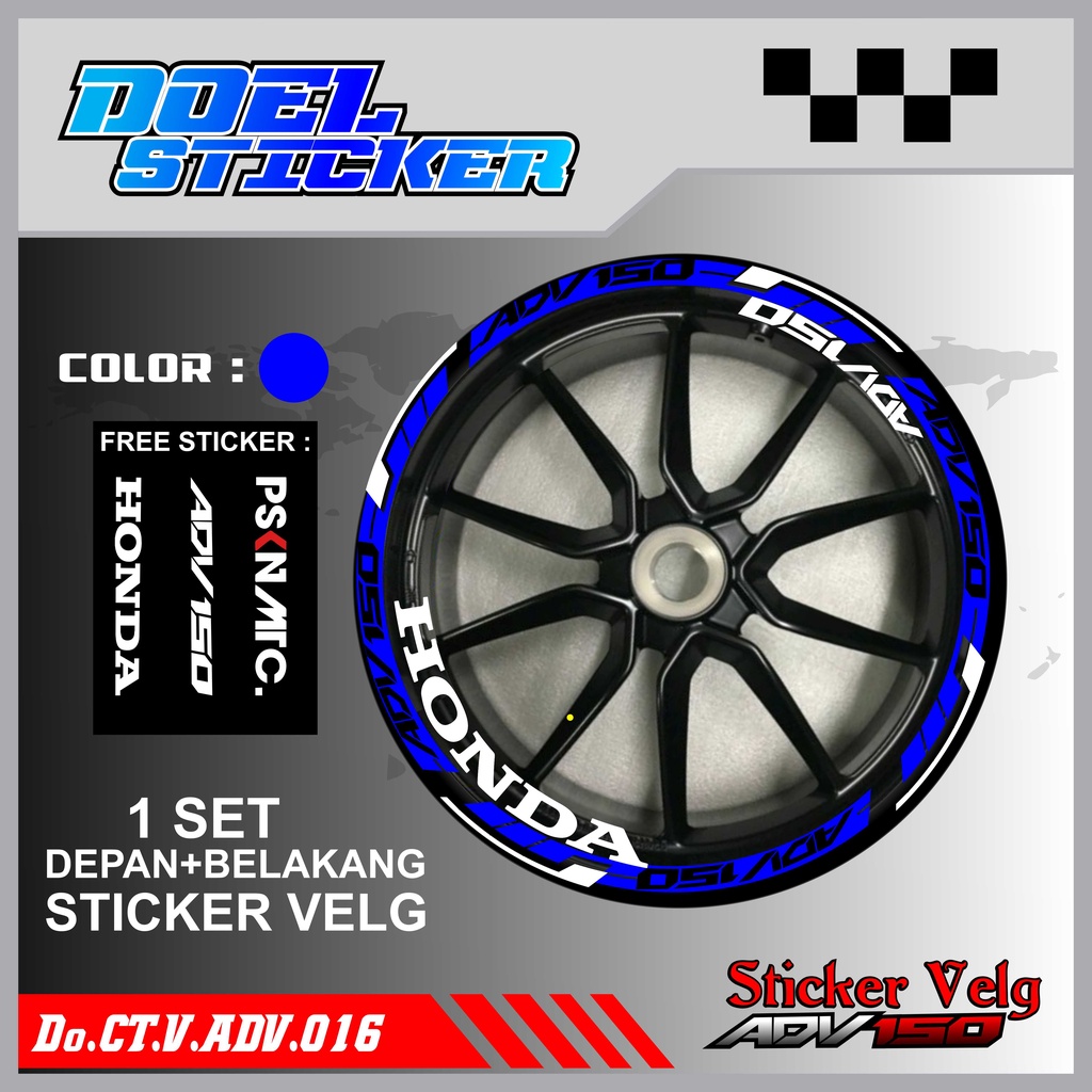 STICKER CUTTING LIST VELG HONDA ADV 150 VARIASI MOTOR DOEL 016