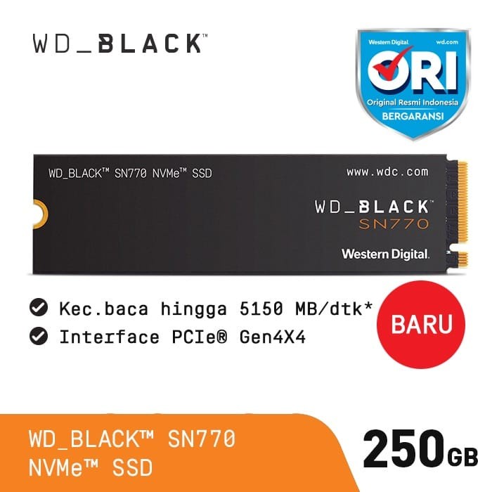 SSD WD Black SN770 250GB | PCIe 4.0 SSD M.2 NVMe PCIe GEN 4