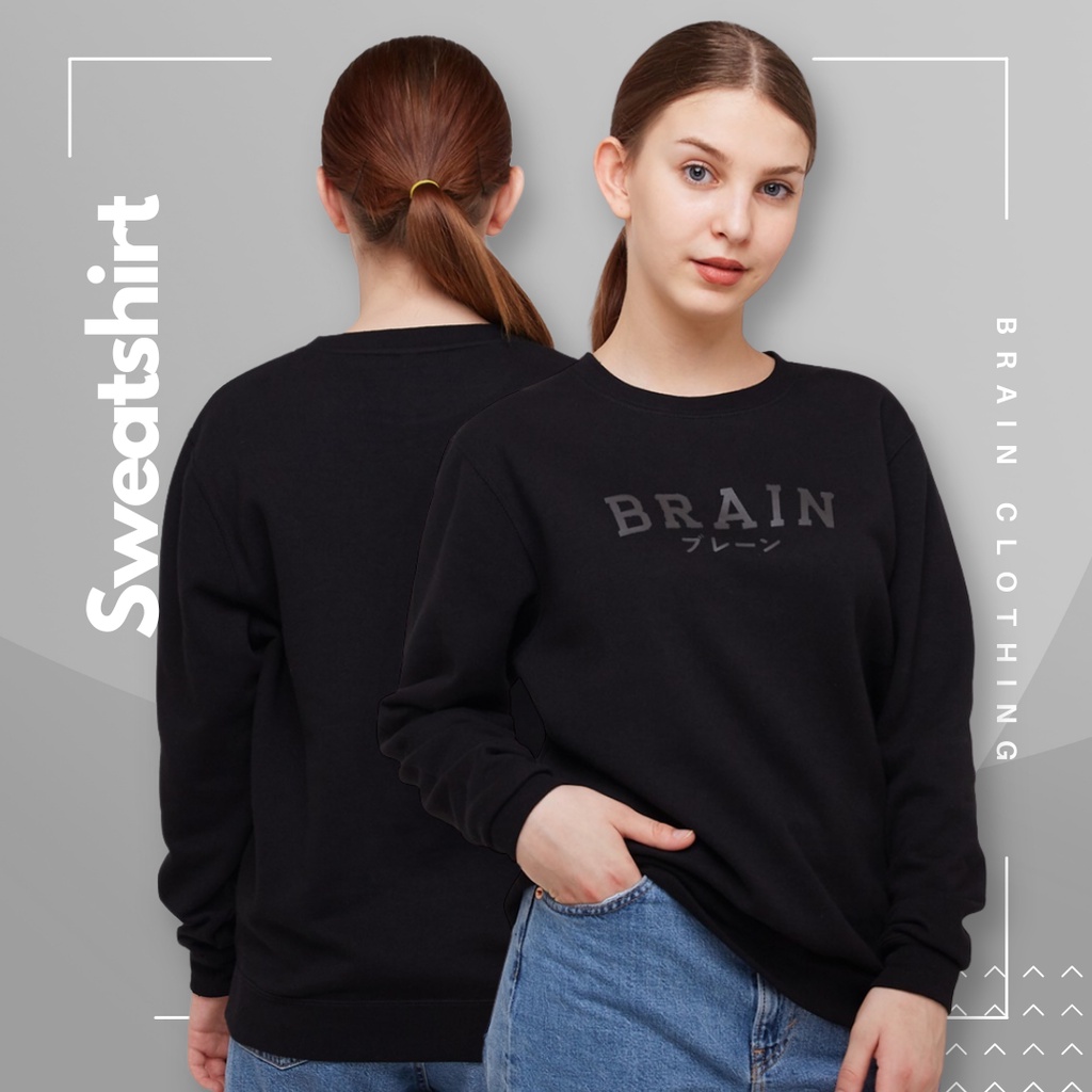 Brain Clothing Sweater Wanita SHADOW CN warna Hitam