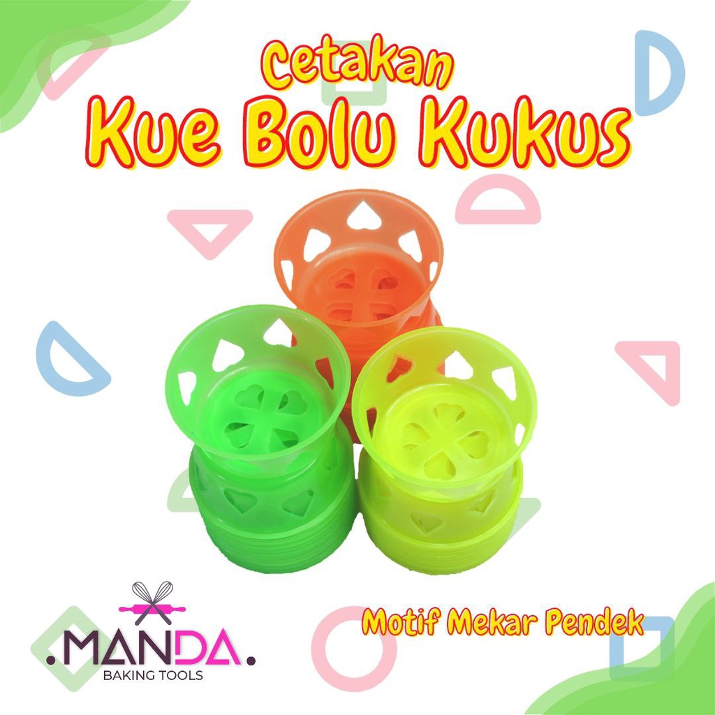 Cetakan bolu kukus mekar pendek bahan plastik 12 pcs