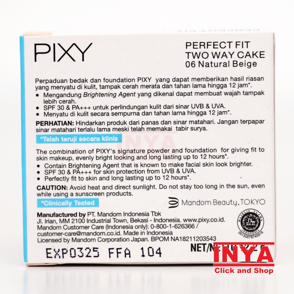 PIXY TWO WAY CAKE PERFECT FIT REFILL 06 NATURAL BEIGE 12.2gr - Bedak Padat - Compact Powder