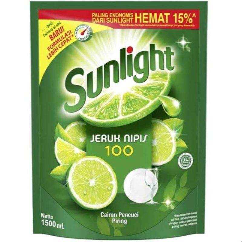 sunlight 1500ml,sunlight jeruk nipis 1,5L,sunlight sabun cuci piring 1,5L
