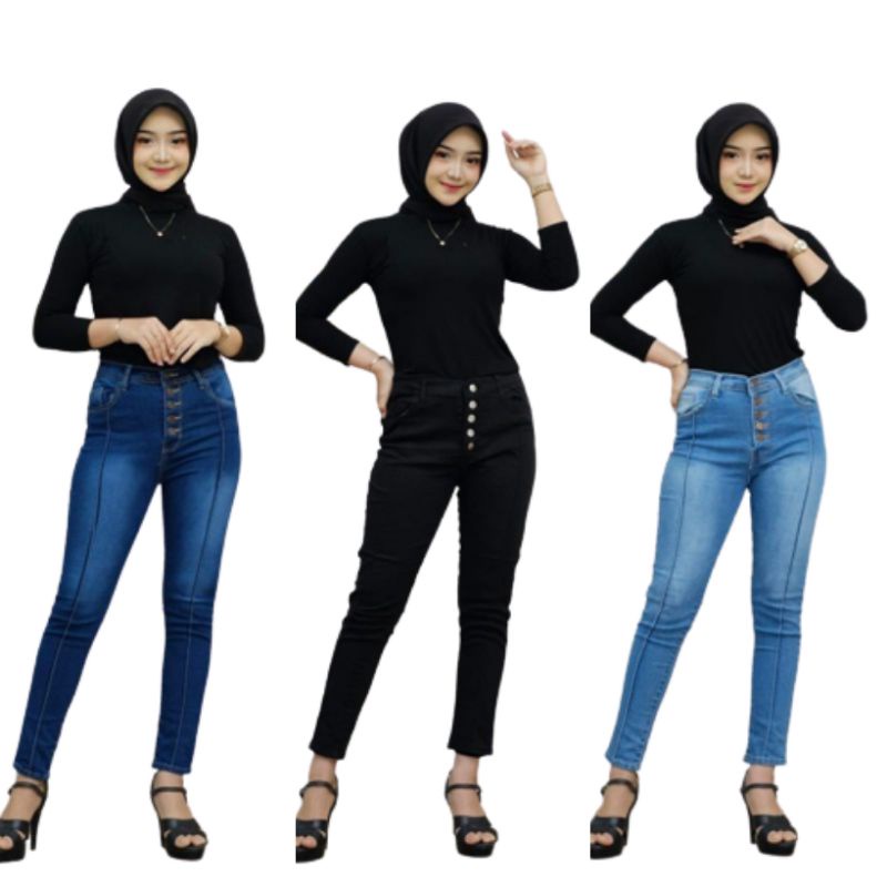 CELANA HW PINGGANG TINGGI JEANS HIGHWAIST  WANITA