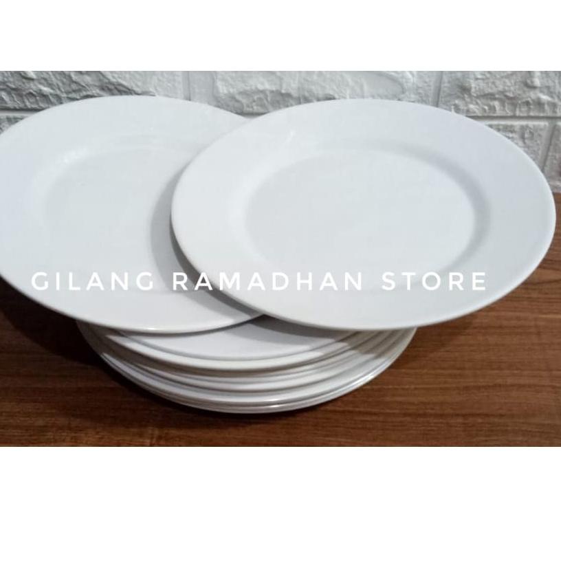 Fresh--PIRING MAKAN MELAMIN CEPER POLOS UKURAN 10 INCH PUTIH