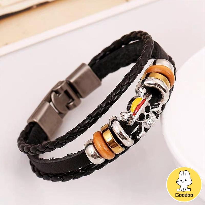 Gelang Tangan Kulit Adjustable Motif Anime Bahan Zinc Alloy Untuk -Doo