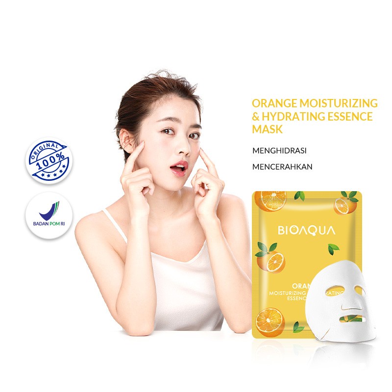 ✨ AKU MURAH ✨ BIOAQUA ''Orange Moisturizing &amp; Hydrating'' Sheet Mask Natural Plant Essence Face Masker