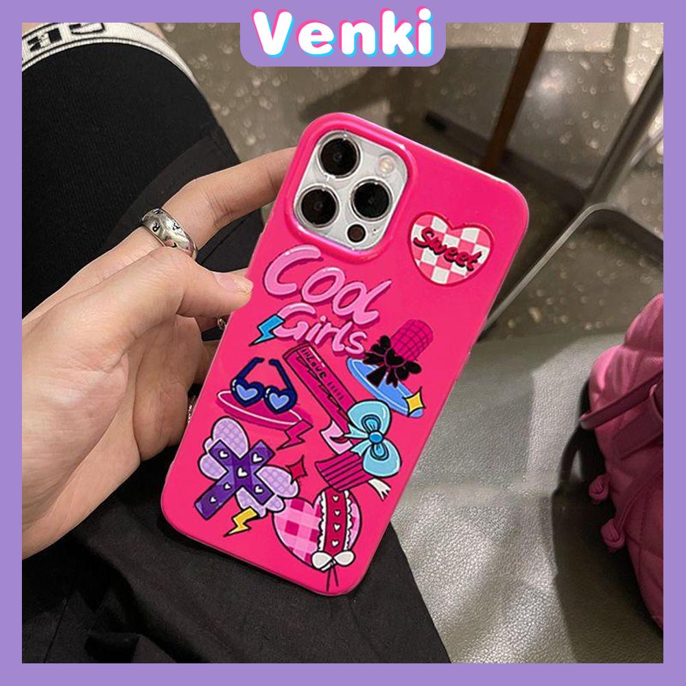 iPhone Case For 14 Series TPU Soft Case Sweet Cute Bowtie Microphone Glossy Rose Pink Candy Case Camera Protection Shockproof For iPhone 14 13 12 11 Plus Pro Max 7 Plus X XR