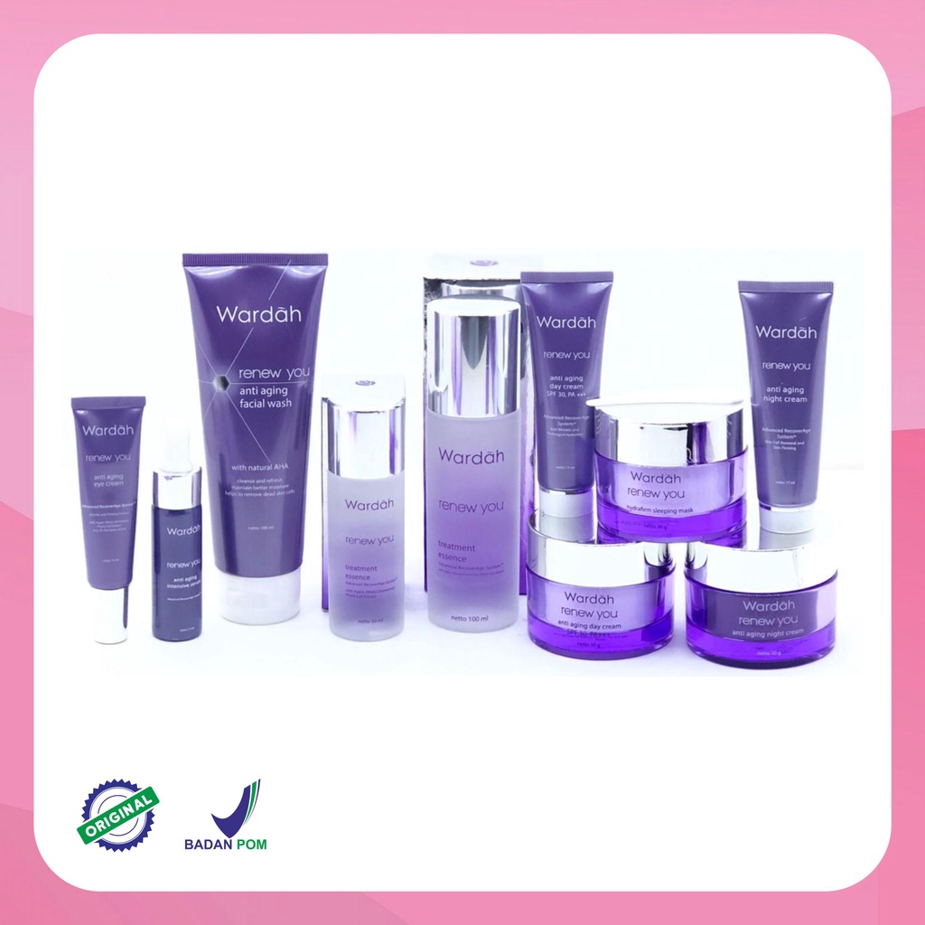 Wardah Renew You Series Anti Aging | Anti keriput | Day Night Cream Facial Wash Serum BPOM (GROSIR)
