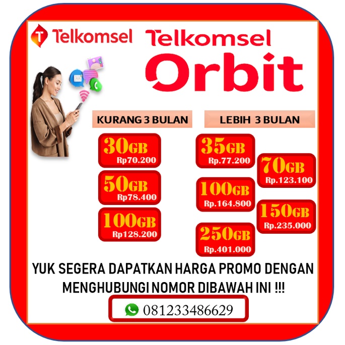 TERMURAH PAKET DATA TELKOMSEL ORBIT 30 HARI