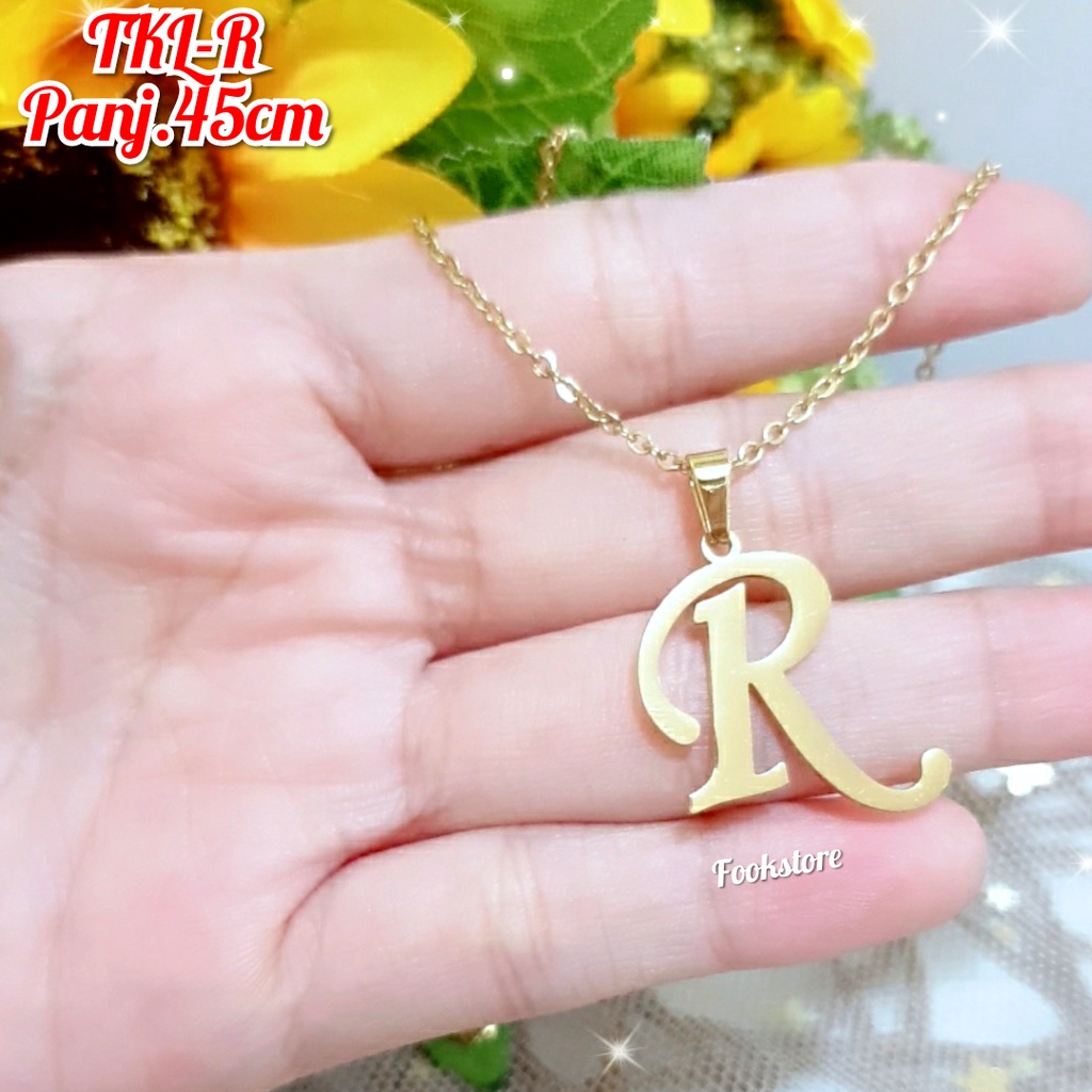 TERMURAH KALUNG NAGITA HURUF /TITANIUM/ANTI KARAT