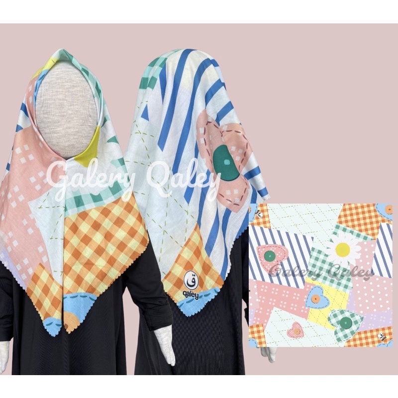 VOAL PRINTING ANAK INSTANT MOTIF LOVE FLOWER ABSTRACK / HIJAB INSTANT KARAKTER / KERUDUNG ANAK MOTIF LUCU