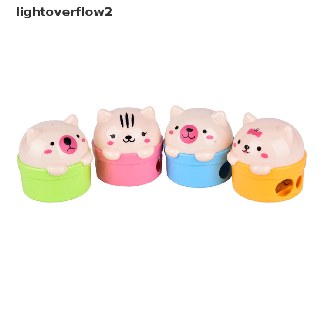 (lightoverflow2) Serutan Pensil Bentuk Kucing Bahan Plastik Untuk Anak / Sekolah / Kantor