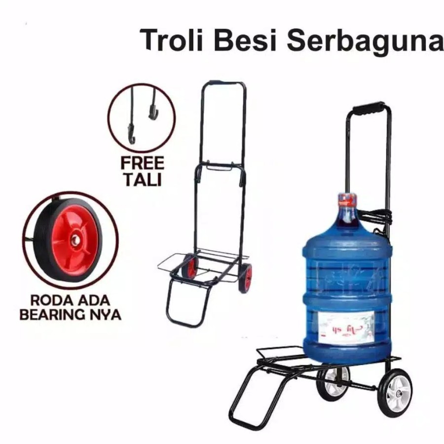 Troli Lipat Portable Trolley Galon Air Besi Troley Alat angkut Barang / Alat Bawa Barang Berat / Tro
