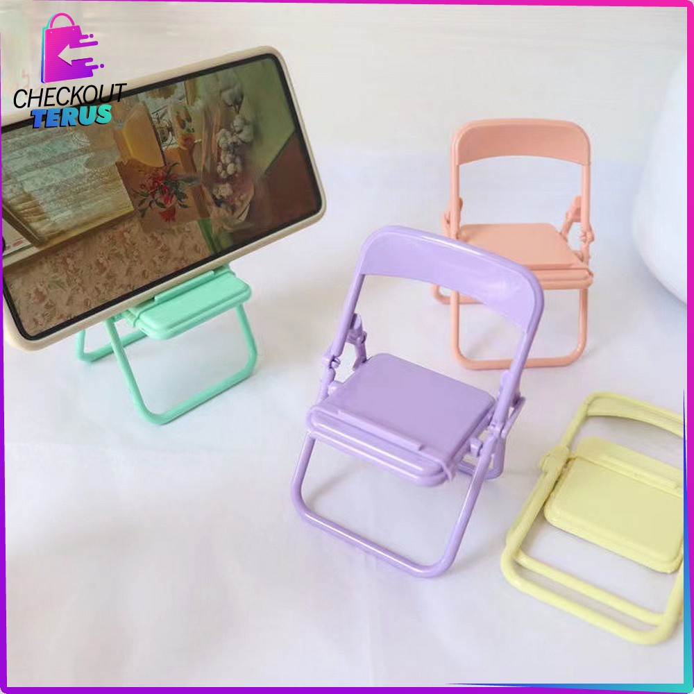 CT C728 Stand Holder Bentuk Kursi Warna Macaron Dudukan Multifungsi Tatakan Handphone Untuk Dekorasi Meja