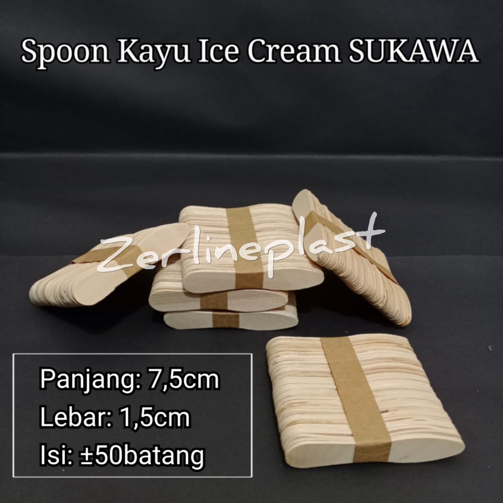 SPOON Kayu Ice Cream SUKAWA (Bahan Kayu)