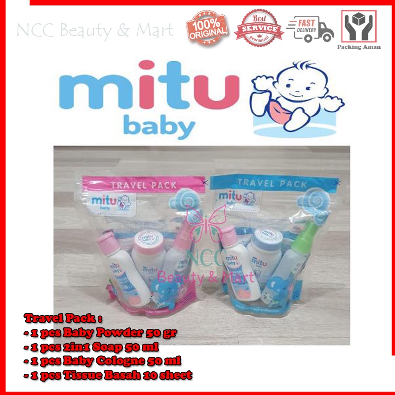 * NCC * Mitu Travel Pack Bedak Cologne Tisu Basah Sabun Bayi - Zip Lock