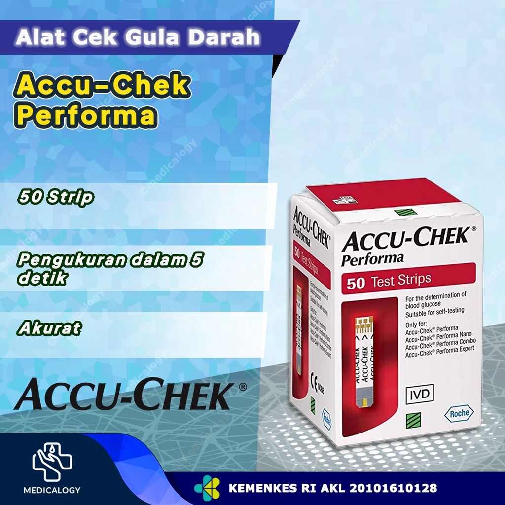 Accu Chek Performa Strip Alat Cek Gula Darah Isi 50