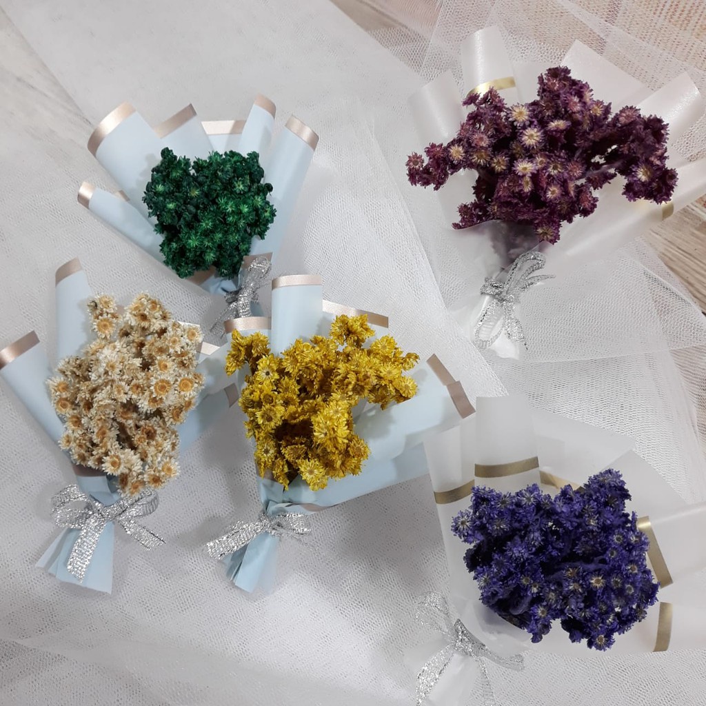 MINI BUKET EDELWEISS / BUKET DRIED FLOWER / EDELWEISS BUNGA KERING
