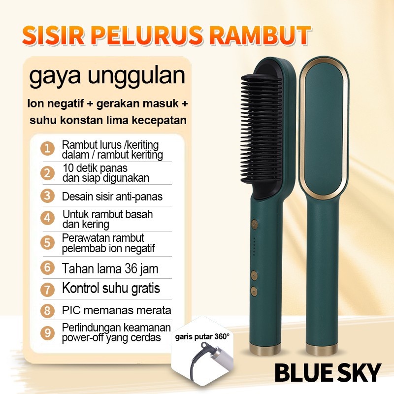 Catok Sisir 2in1 Pelurus Rambut Hair Straightener Curler