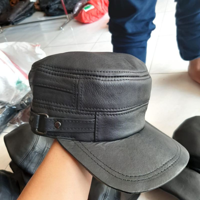 Topi Kulit Pria Model Komando Topi Kulit Domba Anti Api Anti Air New