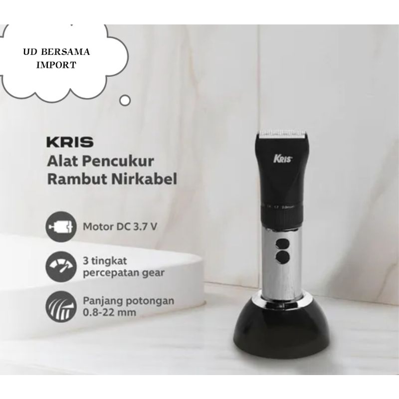 KRIS Alat Pencukur Rambut Nirkabel Dengan Charging Base/Hair Clipper